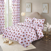 Duvet Covers, white and pink duvet covers, pink floral duvet covers, single duvet covers, double duvet covers, king size duvet covers, microfiber duvet covers sets, Microfiber bedding sets, 3Pcs Duvet Covers set,
